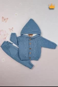 Babyhola Triko Hırka İçi Velsoft Pantolon İçi Astarlı Kız Erkek Bebek Takım 2805 - 11