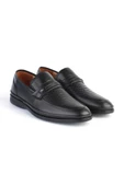 Deriholl Siyah Erkek Hakiki Deri Casual Comfort Ayakkabı - 1