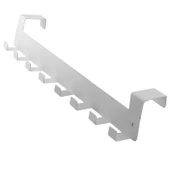 Kapı Arkası Askılık Elbise Havlu Asma Askı Metal 8'lı Tekli Oda Banyo Lavabo Kapısı Aparatı Beyaz - 4