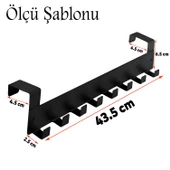 Kapı Arkası Askılık Elbise Havlu Asma Askı Metal 8'lı Tekli Oda Banyo Lavabo Kapısı Aparatı Siyah thumbnail 3