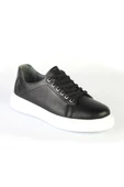 Deriholl Siyah Erkek Deri Sneaker Ayakkabı - 1