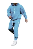 Erkek Dikey Baskılı Oversize Eşofman Takımı - 11