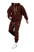 Erkek Dikey Baskılı Oversize Eşofman Takımı - 5