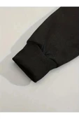 Kadın Fermuarlı Oversize Kapşonlu Crop Hırka - 9