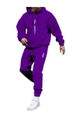 Erkek Dikey Baskılı Oversize Eşofman Takımı - 9