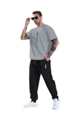 Erkek Dikey Baskılı Oversize Eşofman Takımı - 2
