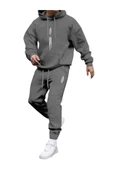 Erkek Dikey Baskılı Oversize Eşofman Takımı - 10