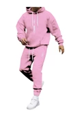 Erkek Dikey Baskılı Oversize Eşofman Takımı - 8
