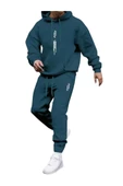 Erkek Dikey Baskılı Oversize Eşofman Takımı - 4