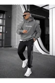 Erkek Believer Baskılı Oversize Kapşonlu Sweatshirt - 10