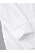 Erkek Beyaz Dik Paris Baskılı Kapüşonlu Sweatshirt - 2