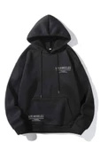 Kadın Los Angeles Yazı Detay Baskılı Kapüşonlu Sweatshirt - 1