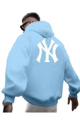 Erkek Ön Arka NY Baskılı Kapüşonlu Sweatshirt thumbnail 6