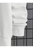 Erkek Beyaz Sırt Hac Baskılı Kapüşonlu Sweatshirt thumbnail 5