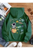 Kadın Galaxy Sırt Baskılı Oversize Sweatshirt - 11