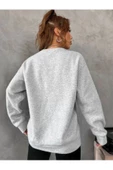 Kadın Gri Oceancity Bisiklet Yaka Sweatshirt - 3