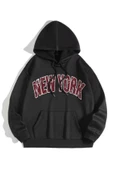 Kadın Siyah New York Bisiklet Yaka Sweatshirt thumbnail 1