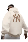 Erkek Ön Arka NY Baskılı Kapüşonlu Sweatshirt thumbnail 7