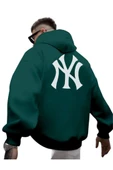 Erkek Ön Arka NY Baskılı Kapüşonlu Sweatshirt thumbnail 5