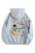 Kadın Galaxy Sırt Baskılı Oversize Sweatshirt - 3