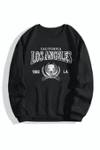 Kadın Siyah Los Angeles Bisiklet Yaka Sweatshirt - 1
