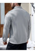 Erkek Göğüs Fermuarlı Oversize Polo Yaka Sweatshirt - 6