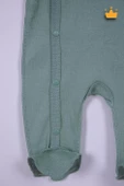 Babyhola 45cm Prematüre Serisi %100 Pamuk Dıştan Dikişli Boydan Çıtçıtlı Patikli Tulum Bere Önlük Takım 22416 - 12