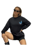 Kadın Kelebek Bisiklet Yaka Sweatshirt - 2