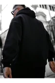 Erkek Believer Baskılı Oversize Kapşonlu Sweatshirt - 9
