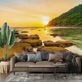 Günbatımı Deniz Manzaralı Duvar Kağıdı Baskı thumbnail 1