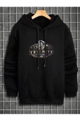 Erkek Siyah Yosemite Baskılı Kapüşonlu Sweatshirt - 2