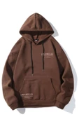 Kadın Los Angeles Yazı Detay Baskılı Kapüşonlu Sweatshirt - 2