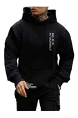 Erkek Believe Baskılı Oversize Kapşonlu Sweatshirt - 4
