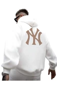 Erkek Ön Arka NY Baskılı Kapüşonlu Sweatshirt thumbnail 8