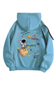 Kadın Galaxy Sırt Baskılı Oversize Sweatshirt - 4