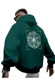 Erkek Avant Sırt Baskılı Oversize Kapşonlu Sweatshirt - 4