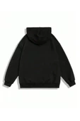 Erkek Siyah Ters Brooklyn Baskılı Kapüşonlu Sweatshirt - 2