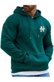 Erkek New York Baskılı Kapüşonlu Sweatshirt thumbnail 4