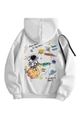 Kadın Galaxy Sırt Baskılı Oversize Sweatshirt - 6