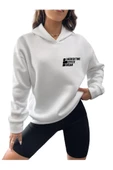 Unisex Effect Baskılı Oversize Kapşonlu Sweatshirt - 1