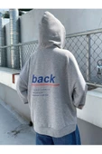 Unisex Back Baskılı Oversize Kapşonlu Sweatshirt - 9