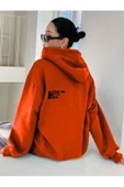 Unisex Effect Baskılı Oversize Kapşonlu Sweatshirt - 12