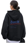 Unisex Back Baskılı Oversize Kapşonlu Sweatshirt - 3