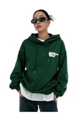 Unisex Effect Baskılı Oversize Kapşonlu Sweatshirt - 5