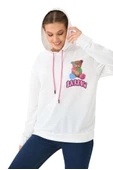 Unisex  Barrow Baskılı Oversize Kapşonlu Sweatshirt - 1