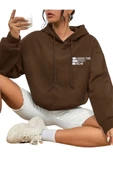Unisex Effect Baskılı Oversize Kapşonlu Sweatshirt - 2