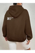 Unisex Effect Baskılı Oversize Kapşonlu Sweatshirt - 10