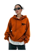 Unisex Effect Baskılı Oversize Kapşonlu Sweatshirt - 4