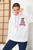Unisex  Barrow Baskılı Oversize Kapşonlu Sweatshirt - 7