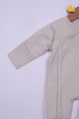 Babyhola 48cm Prematüre Serisi %100 Pamuk Dıştan Dikişli Boydan Çıtçıtlı Patikli Tulum Bere Önlük Takım 22416 - 9